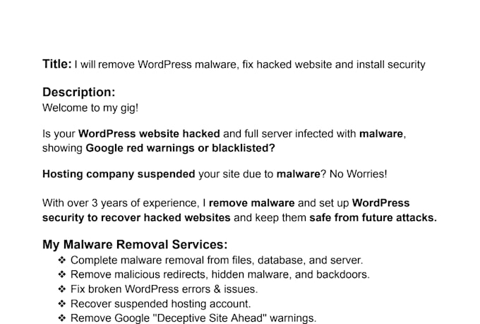 do wordpress malware removal and install security and fix wordpress error